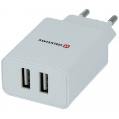 SWISSTEN adapter sieciowy 2x USB, 10W, SMART IC - biały