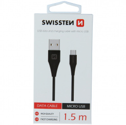  SWISSTEN kabel USB / microUSB 1,5 m - black 