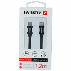  SWISSTEN kabel do transmisji danych USB-C / Lightning 1,2 m - black 