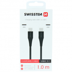 SWISSTEN TPU kabel do transmisji danych USB-C / USB-C, 1 m - black 