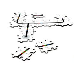 Drewniane puzzle do Ozobot - Zestaw ruchów specjalnych