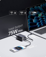 Ładowarka biurkowa Voltme VITO Go EzTravel 75W (czarna)