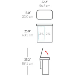 Simplehuman Dual Sensor 58 L (34/24) - biały stalowy