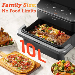 Cosori Dual Blaze TwinFry Smart 10L + kleště - bílá