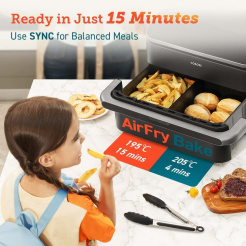 Cosori Dual Blaze TwinFry Smart 10L + kleště - bílá