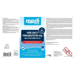 mediPOOL CHLÓR – tabletki o powolnym rozpuszczaniu 200 g, 1,0 kg