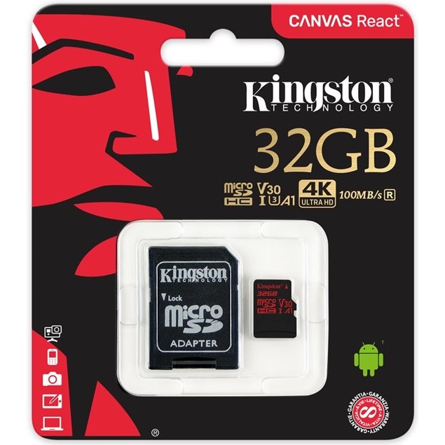 Kingston microSDHC 32GB UHS-1 U3 100R/70W